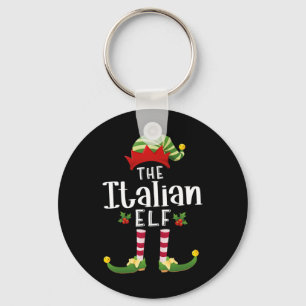 Italian Christmas Elf Matching Pajama X-mas Party  Key Ring