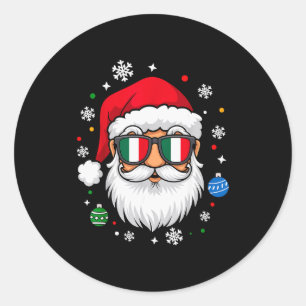 Italian Christmas Pajama Funny Italian Matching Fa Classic Round Sticker