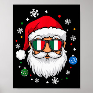 Italian Christmas Pajama Funny Italian Matching Fa Poster