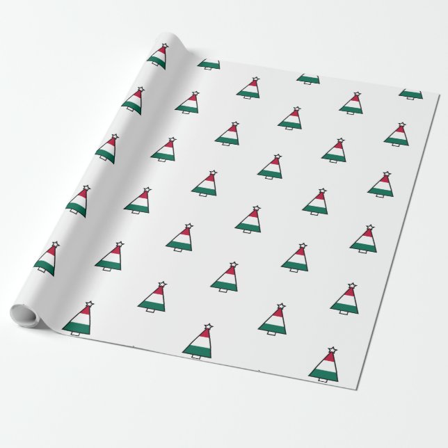 italian christmas tree wrapping paper (Unrolled)