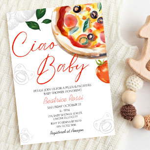 Italian Ciao Baby Pizza Baby Shower Invitation