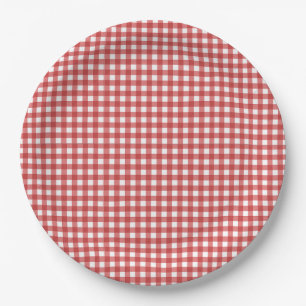Italian Ciao Baby Red Checkered Baby Shower  Paper Plate