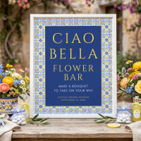 Italian Ciao Bella Blue Flower Bar Bridal Shower