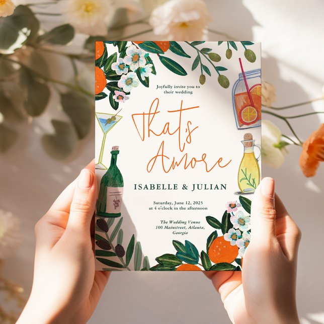 Italian Citrus Cocktail Wedding Celebration Design Invitation (Mediterranean Italian Greece Lemon White Wedding Invitation)