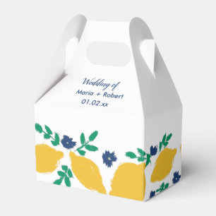 Italian Citrus Lemon Hand Drawn Wedding Favour Box