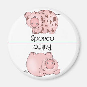 Italian Clean Dirty Dishwasher Magnet Pig