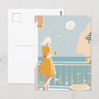 Italian coast woman city