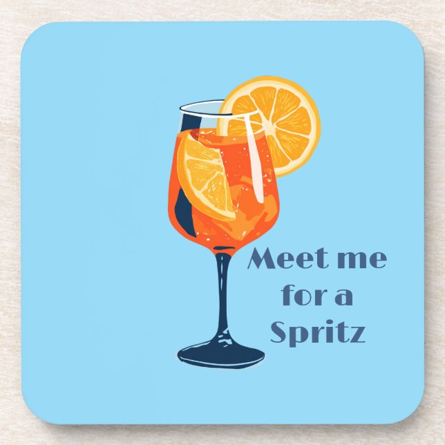 Italian Cocktail Drink Vintage Retro Happy Hour Coaster (Front)