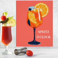 Italian Cocktail Happy Hour Vintage Retro Abstract