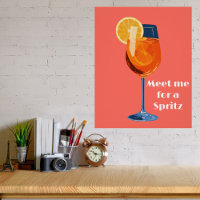Italian Cocktail Happy Hour Vintage Retro Abstract