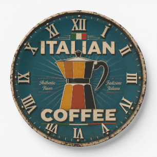 Italian Coffee  Paper Plate