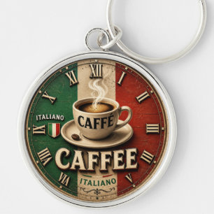 Italian Coffee Rustic Kitchen Vintage Espresso Key Ring
