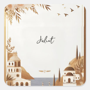 Italian Coffee Sorrento Casual Bridal Shower Square Sticker