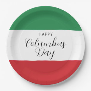 Italian Colours Columbus Day  Paper Plate
