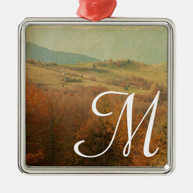 Italian Country Side Monogram Initial Ornament (Front)