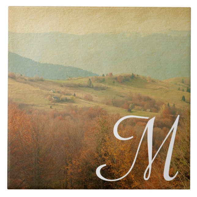 Italian Country Side Rolling Monogram Display Tile (Front)