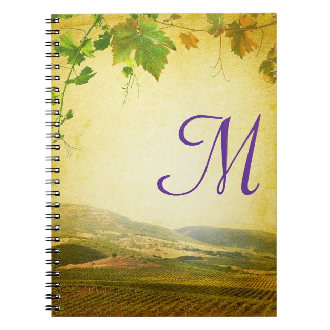 Italian Countryside Monogram Initial Note Book (Front)