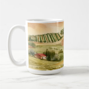 Italian Countryside Scenic Italy Watercolor Coffee Mug