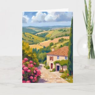 Italian Countryside Vineyard Watercolor Travel Card