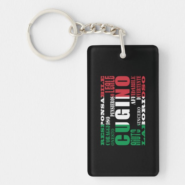 Italian Cousins : Qualities Key Ring (Front)