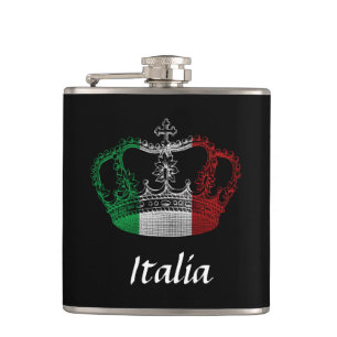 Italian Crown Flag Italia Flask