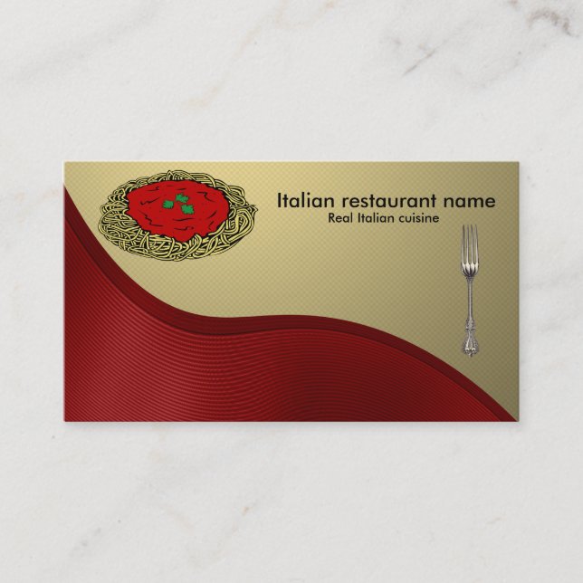 Italian cuisine business card (Front)