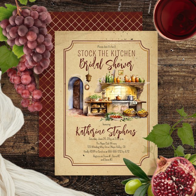 Italian Cuisine Stock the Kitchen Bridal Shower Invitation (Creator Uploaded)