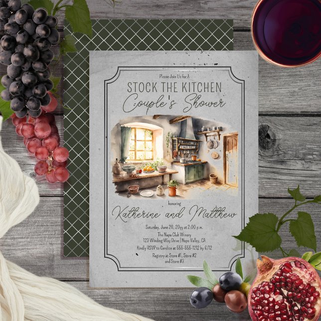 Italian Cuisine Stock the Kitchen Couple's Shower Invitation (Creator Uploaded)