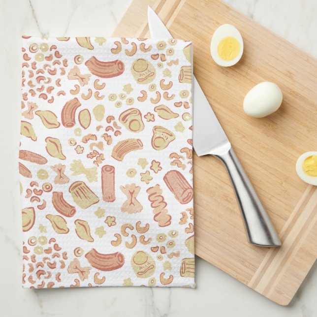 ITALIAN CUTIES The cute italian pasta pattern Tea Towel (Quarter Fold)