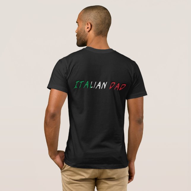 Italian Dad Italy Italian Flag Typography T-Shirt (Back Full)