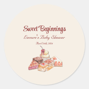 Italian Dessert European Café Baby Shower Classic Round Sticker