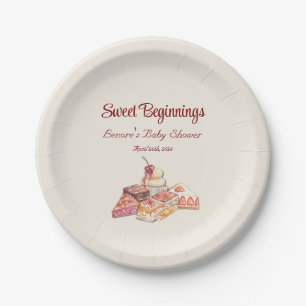 Italian Dessert European Café Baby Shower Paper Plate