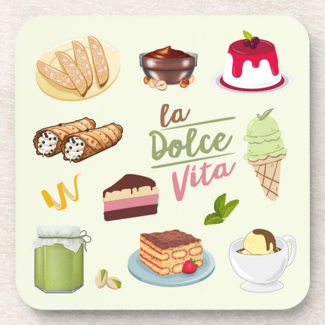 Italian Desserts Sweets Coaster (Front)