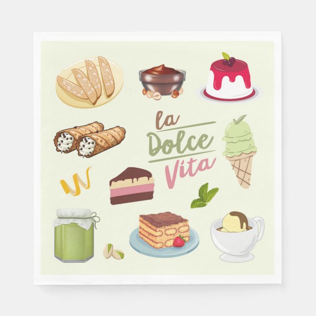 Italian Desserts Sweets Napkin (Front)