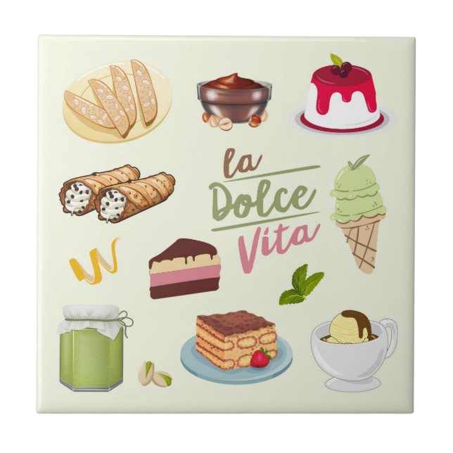Italian Desserts Sweets Tile (Front)