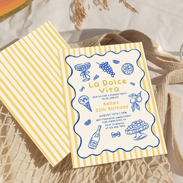 Italian Dinner La Dolce Vita Birthday  Invitation  (Creator Uploaded)