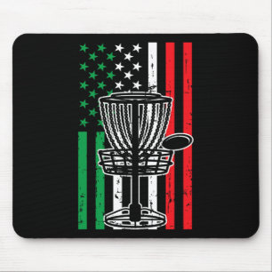 Italian Disc Golf Italy Flag Frisbess Disc Golfer Mouse Pad