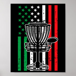 Italian Disc Golf Italy Flag Frisbess Disc Golfer  Poster