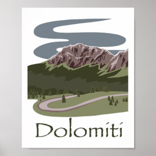 Italian Dolomites Hiking Design Travel The Alps Ap Poster