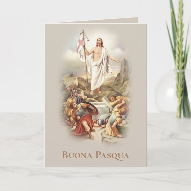 Italian Easter Blessings Buona Pasqua Holiday Card (Front)