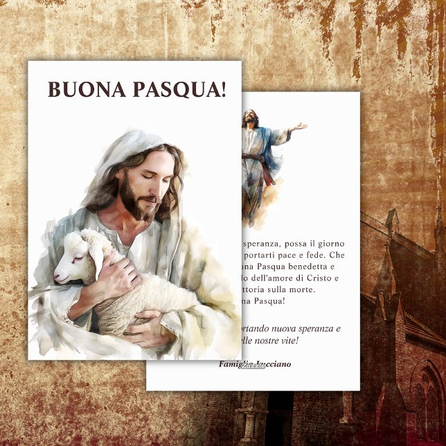 Italian Easter Catholic Buona Pasqua Jesus Holiday Card (Creator Uploaded)