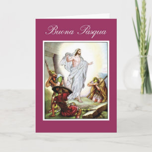 Italian Easter, Jesus Resurrection, Religious Holiday Card