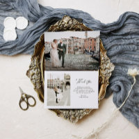 Italian Elegance Classic Script Two Photo Wedding