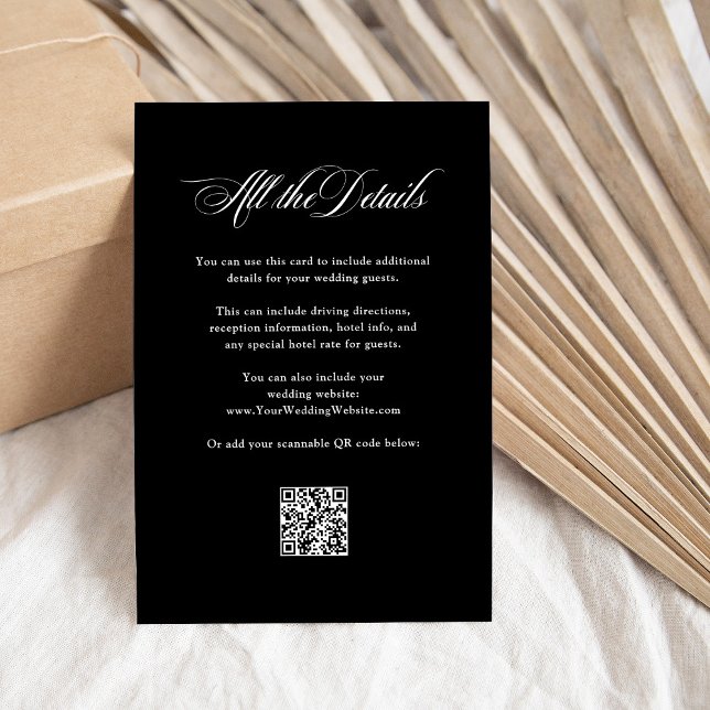 Italian Elegance | Wedding Guest Details QR Code Enclosure Card (Creator Uploaded)