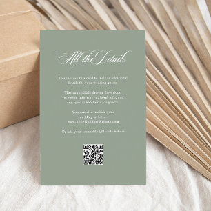 Italian Elegance Wedding Guest Details QR Code Enclosure Card