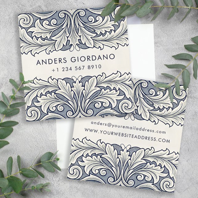 Italian Elegant Damask Boutique or Gallery Calling Card (Creator Uploaded)
