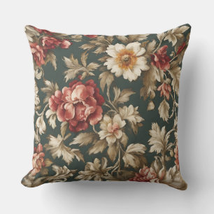 Italian Elegant Exquisite Vintage Leaves, Flowers Cushion