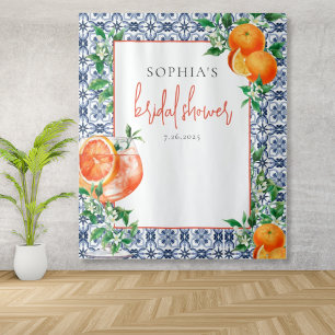 Italian Elegant Spritz Orange Bridal Shower Tapestry