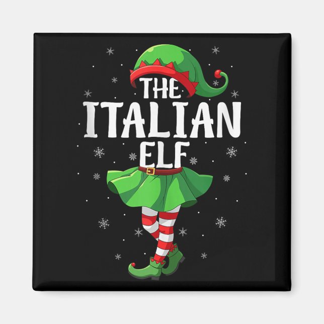 Italian Elf Christmas Girls Women Elf Squad Xmas F Magnet (Front)