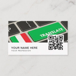 Italian English translator  QR Code  Business Car Card